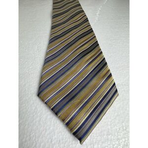 Daniel De Fasson Studio 100% SILK TIE‎ Orange Lavendar Blue Gold Stripped